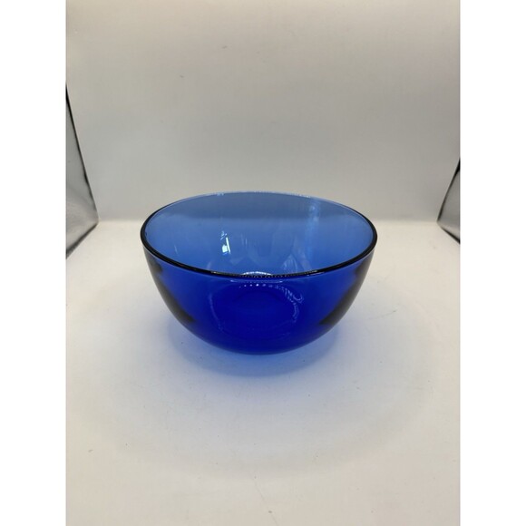 Cobalt Blue Glass Bowl Medium 3"x6" - Unmarked - Picture 1 of 3